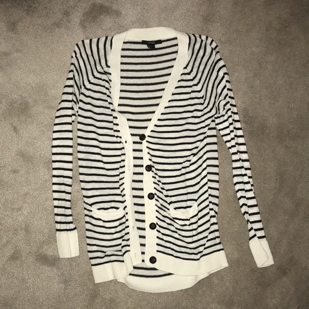 Black and white striped sweater